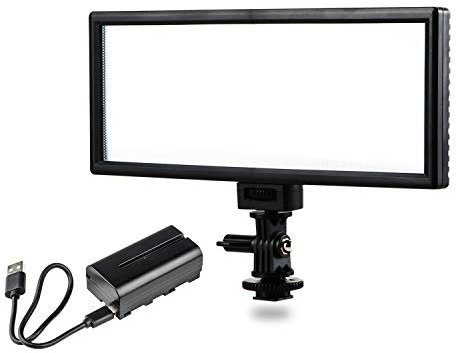 VILTROX L132T CRI95 5600K / 3300K Luz de Video Bicolor LED Regulable con luz de Panel Plano para cámara DSLR con batería NP-F550 y Cargador USB