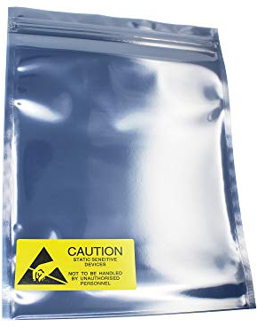 CW-Mart Resealable Antistatic Ziplock ESD Shielding Bags 50 Pcs (15x20 cm/6x8 inch) Anti Static for 3.5 HDD SDD Electronic Device