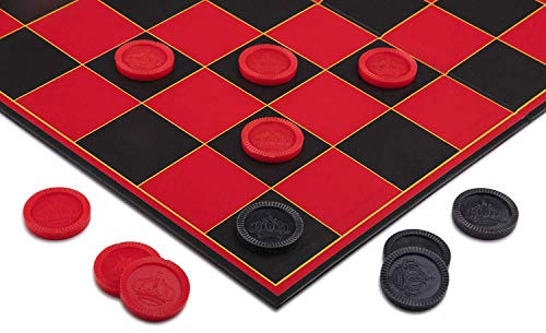 Point Games Damebrett für Kinder – Lustiges Schachbrettspiel für Jungen und Mädchen – Ineinandergreifende Dame mit faltbarem, strapazierfähigem Brett