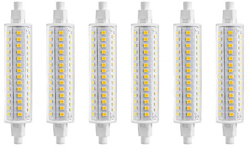 6 Pack Sunlite LED T8 Double Ended Bulb (R7s), 8.6 Watts (60 Watt Halogen Equivalent), 10,000 Hour Life Span, 3000K Warm White, UL Listed