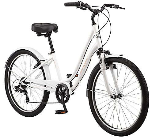 Schwinn Regioneer Womens Hybrid Comfort Bike, 26-Inch Wheels, 7 Speed, 16.5-Inch Steel Frame, Alloy Linear Brakes, White