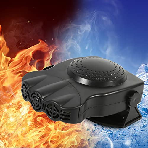 Tissting Désembueur de Pare-Brise, 12V 150W Radiateur Soufflant de Voiture Portable Chauffage Voiture Rotation 180 Degrés Trois Sorties d'air pour Pare-Brise Chauffage Rapide Dégivrage