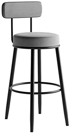 Barhocker Satz von 1 Velvet Breakfast Dining Barhocker Barhocker mit fester Höhe, Metallrahmen und Fußstütze für Frühstücksbar, Theke, Küche und Zuhause