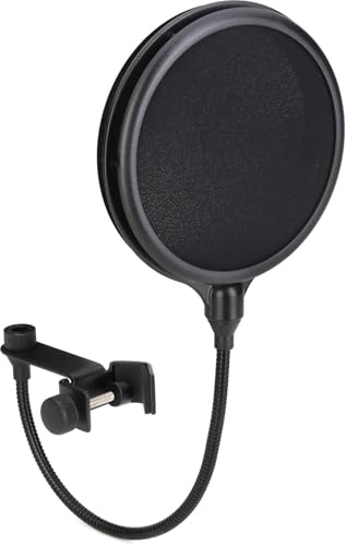 Gator 2-pack Pop Filter (6 Double-layered, Split-level with Nylon Screen and 11.5 Gooseneck Clamp) - Black