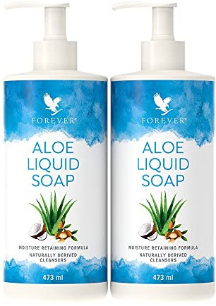 Forever Aloe Liquid Soap – milde Flüssigseife mit Aloe Vera, Arganöl, Jojoba, für Hände, Gesicht und Körper, feuchtigkeitsspendend, trockene Haut, Zitrusduft, vegan, dermatest-zertifiziert (2x 473 ml)