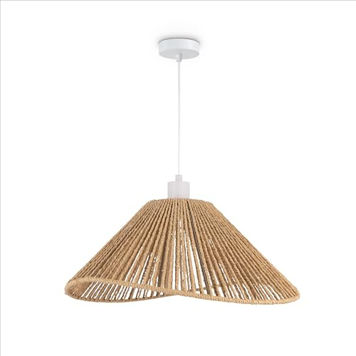 Paco Home LED-pendel Vardagsrumslampa Matsalspendel Kök Lampskärm Papper Deco Boho-stil E27, Färg:Vit, Typ av lampa___Färg:Typ 2