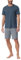 Schiesser Herren Schlafanzug kurz Rundhals - Nightwear Set, Jeansblau_181157, 48