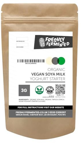 Freshly Fermented Vegan Soya Yoghurt Starter Culture | Certified Organic, Dairy Free, Plant Based | Make Probiotic Soy Yoghurt at Home | Reusable Heirloom Strain | UKAS Lab Tested UK