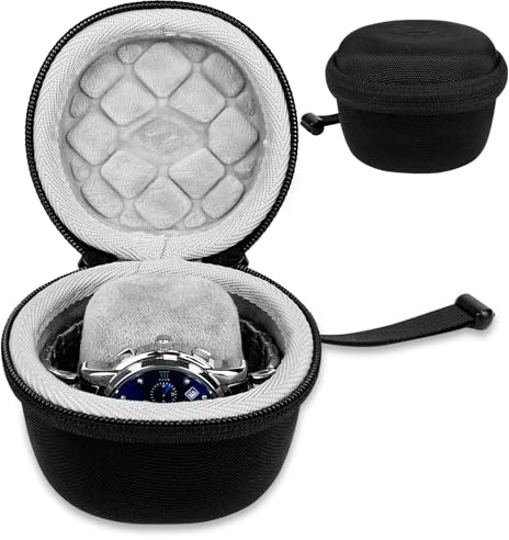 Tiswell Hard Watch Case Travel for Rolex, Single Smart Watch Cases for Men and Women, Portable Storage Box for Sports, Business Trips and Travel, Hard EVA Protective Case Waterproof, Black
