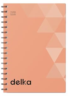 delka A5 Wirebound Notebooks, Ruled Pages, Durable Spiral Binding, Premium Quality Paper for School, Office, and Note-Taking Versatile (Peach, Pack of 1)