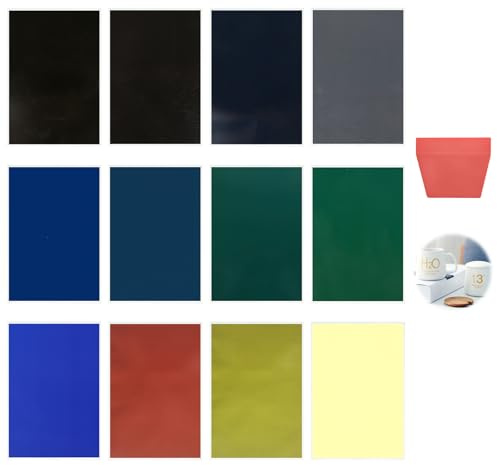 Asfrode Papel De Grabado Láser: 12 Hojas De Papel De Marcado Colorido, Ideal Para Vidrio, Cerámica, Acrílico, Piedra (27x39cm, Multicolor)