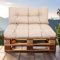 SLIPIO Palettenkissen, Kissen für Europaletten, FÜLLPRO+ Füllung, Wetterfest Palettenpolster (2-teiliges Set - 1x Rückenkissen 120x40cm + 1x Sitzkissen 120x80cm - Beige)