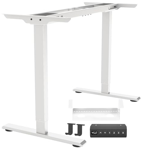 PulvinarVita Dual Motor Standing Desk Frame, Ergonomic Stand Up Desk Base Workstation with Cable Management Tray, Headphone Hook for Home Office