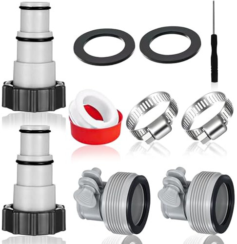 VLUVLA Pool Hose Connector Kit, 10-Piece Adapter Set for 1.25 & 1.5 Pool Hoses, Compatible with Filter Pumps, Chlorine Generators, Above Ground Pools, Leak-Free, Easy Installation