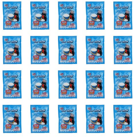 Pilipane Polvere di Neve Artificiale 20 Pezzi Safe Fluffy in Rapida espansione della Neve Finta realistica per Le Decorazioni per Le Vacanze Invernali FORNITÀ