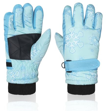 Nattork Winter Breathable Gloves for Kids Youth Warm Lining Boys Girls Unisex Snow Ski Snowboarding Ice Skating Windproof Gloves