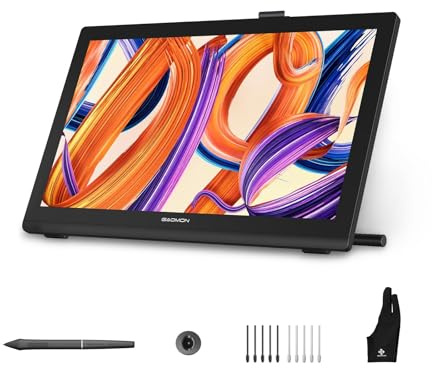 GAOMON Pro 19 18,4 pollici Tavoletta Grafica con Schermo, PD1900 progettata per i creativi. Stilo G-Pro con 16.384 livelli pressione e pannello vetro laminato per precisione cromatica professionale.