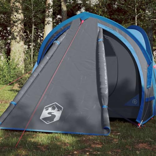 Tente de camping gonflable familiale - Tente dôme - Pour 2 personnes - Bleu - Étanche - Pour trekking, camping, extérieur