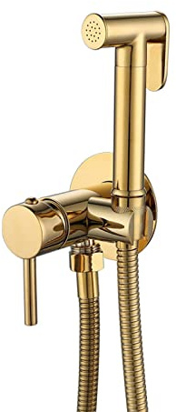 ISCBAFYX Spruzzatore per Bidet per WC tenuto in Mano, Rubinetto in Ottone Portatile per Pannolini di Stoffa per Montaggio a Parete per Doccia per Animali Domestici, Oro Rosa (Titanio)