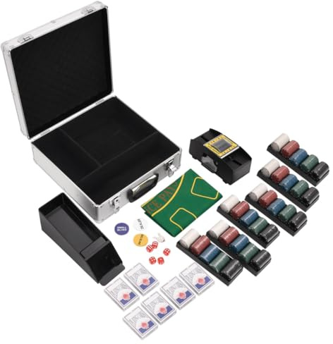 LoogCape Pokerchips-set 600 stycken 4 g med aluminiumfodral för Casino Poker Texas Holdem Blackjack Roulette brädspel och turneringar