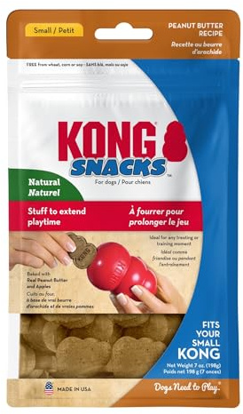 KONG - Snacks™ - All Natural Dog Treats - Peanut Butter Biscuits - Small (Best used with KONG Classic Rubber Toys)