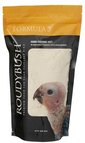 Roudybush Formula 3 Baby Bird Food - Hand feeding Baby Bird Formula for Newborn Psittacines & Squabs - Scientifically Formulated Chick Enrichment - Nutritious & Healthy Feed for Birds (5lb)