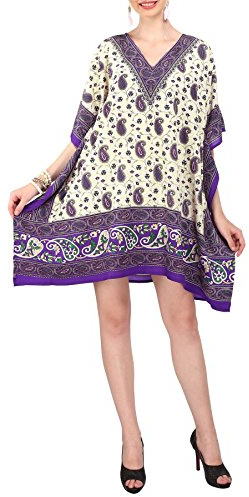 Miss Lavish London Donne Kaftan Tunica chimono Stile più Dimensione Vestito per Loungewear Vacanze Indumenti da Notte & Ogni Giorno Copertina su Top [Viola]