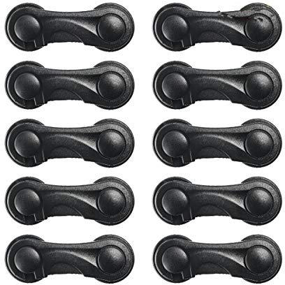 Oarco 10er Pack Baby Türsicherung Schranksicherung Schubladensicherung Kindersicherung Schubladen Türriegel, Aufgerüstete Version für Möbel, Küche, stark klebend, kein Bohren (Schwarz)