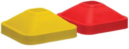 SKLZ Conos Mini para Entrenamiento de Agilidad,Set de 20,5 cm,Alta Visibilidad,Colores: Amarillo,Rojo - Diseño de Base Cuadrada,Ideal para Césped,Canchas y Ejercicios de Habilidades.