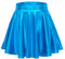 Damen Glänzend Höhe Taille Liquid Mini Rock Metallisch Elastische Taille A-Linien Pull On Skater Röcke (L, See Blau)
