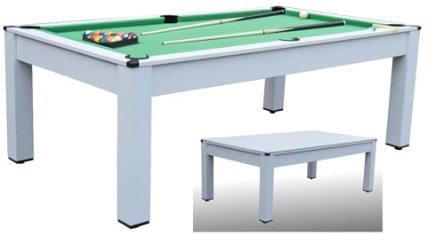 NG Biliardi Biliardo ARTEMIDES BIANCO - tavolo da pranzo - Ping Pong - (panno verde) - 215 cm - Carambola