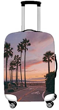 Elastisch Kofferhülle, DOTBUY-SHOP 3D Reise Kofferschutzhülle Gepäck Cover Reisekoffer Hülle Schutz Bezug Schutzhülle Waschbare Reisetasche Kofferbezug (Strand,XL (30-32 Zoll))