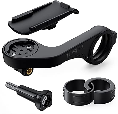 TUSITA Verlängerte Vordere Fahrrad Halterung Kompatibel mit Garmin Handgeräten, Edge GPS Computer – Fahrradlenker 25,4mm 31,8mm