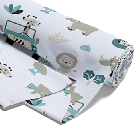 Stoff Meterware Baumwollstoff 1 M x 160 cm - Stoffe zum Nähen aus reine Baumwolle Fabric Futterstoff Dekostoff für Patchwork Canvas und Sewing Nähstoff Afrika