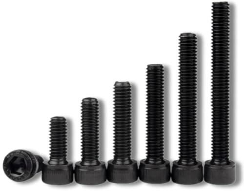 ORTAVA 25 Stück Zylinderschrauben mit Innensechskant, M5x16 Innensechskant Schrauben Vollgewinde DIN 912 / ISO 4762 Legierter Stahl (Schwarz)