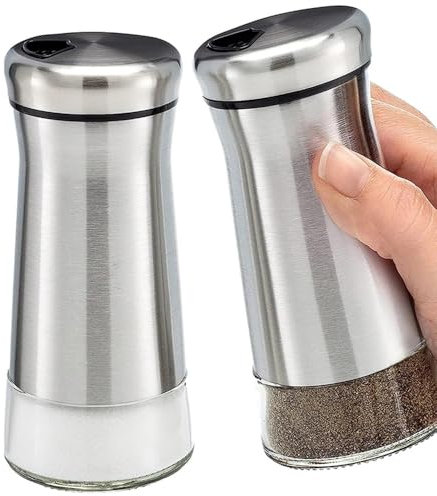 2 stück Gewürzgläser,gewürzstreuer camping, aus Glas und Edelstahl, Einstellbare Löcher für Pfeffer, Salz, Zucker, Gewürze und andere Würzmittel