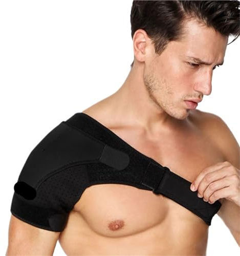 LYXYGMV 1 Soporte de Espalda Ajustable, Protector de Vendaje, Reforzado, Equipo de Entrenamiento Funcional, Correa de Hombro única. Adecuado para Fitness, Fotografía, Halterofilia(Black,Right)