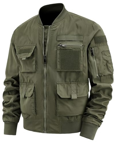 BESKWJE Mens Light Jacket Military Flight Jacket for Men Casual Fall Jackets Lightweight Winter Outerwear