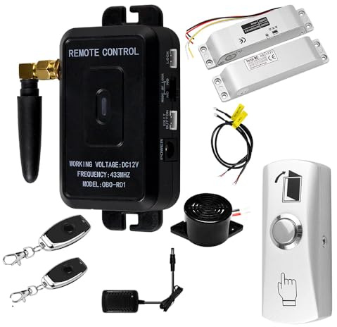 AccessShield Tuya - Sistema de control de acceso inteligente WiFi para puerta, control remoto con botón de interruptor de puerta, cerradura eléctrica, 2 unidades de control remoto de entrada sin llave