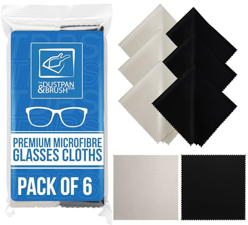 PK6 Premium Glasses Cleaning Cloth - Glasses Wipes and Microfiber Cleaning Cloths, Microfibre Lint Free Cloth, Safe for Delicate Surfaces, Washable and Reusable