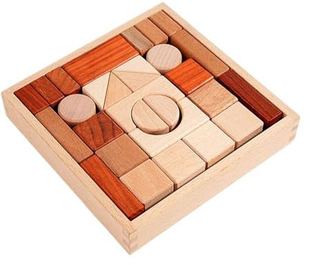 Gihioue Bloques De Madera para Niños - Juego Educativo,Juguetes De Bloques De Construcción,para Niños De 5 A 7 Años Niñas Hogar Guardería Escuela Jardín De Infancia Viaje