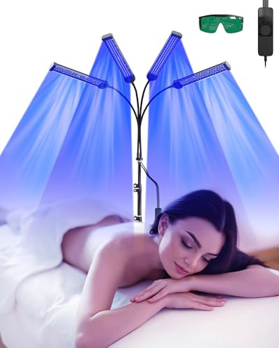 Jitesy 60W bräunungslampe für zuhause,432 Stück LEDs 460NM&490NM Solarium für Zuhause für Den Heimgebrauch Gesicht Und Körper,Doppelte Halterung Gesichtsbräuner Solarium