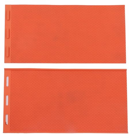 Beeswax Press Sheet Mould, Stampo in Silicone Pieghevole per Fondazione Cera d'Api 5.4mm, Arancione, Set da 2 Pezzi - Resistente e Facile da Pulire, Utile per Apicoltori e