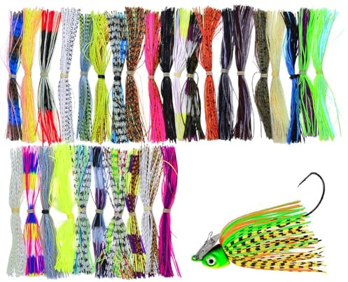 Silikonjiggkjolar, 13 cm, flerfärgade, lämplig för trollande | Flexibelt, mjukt trådbunt, 160 g, slumpmässig färg, bas spinnbete, ersättningsprodukt tillverkad för