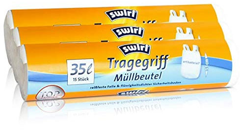 3x Swirl Tragegriff Müllbeutel 35L (15 stk./Rolle)