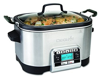 Crock-Pot CSC024 Olla de cocción lenta, 240 W, 5.6 litros, Acero Inoxidable, Gris