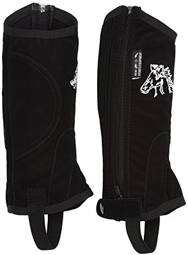 HKM -Kids- Reitletten Nubukimitat mit Elastikeinsatz, schwarz, 4, 558022