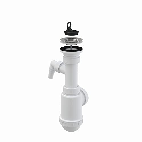 Sink Bottle Siphon Rustproof Grid DN 70 Universal DN40/50 with Connection to Washing Machine Dishwasher Drain Fitting Sink