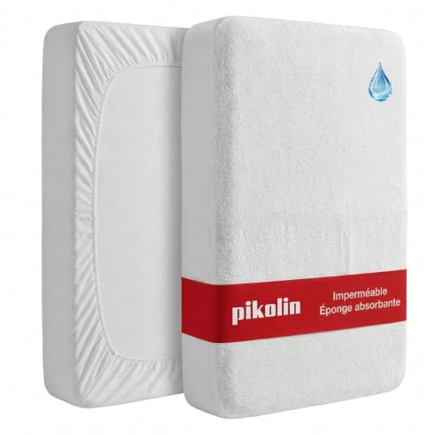 Pikolin Baby - Protector de Colchón Cuna Impermeable de Rizo, Silencioso, Certificado Oeko-Tex, para Cuna de Bebé 60x120 cm - Cubrecolchón