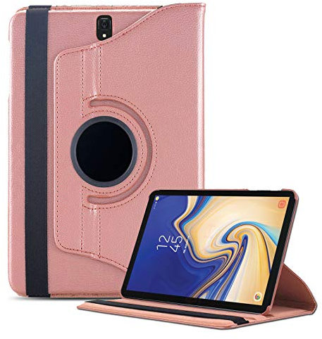 Samsung Galaxy Tab S4 10.5 Case, Leather 360 Degree Rotating Smart Stand Folding Folio Case Cover for Samsung Galaxy Tab S4 10.5 inch SM T830 (Wi-Fi)/ T835 (4G LTE) (Rose Gold)